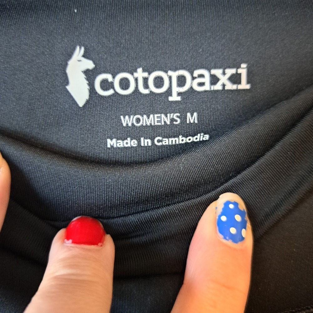 Cotopaxi Womens Black High Waisted Active Leggings Pockets Size Medium Llama - Picture 6 of 6